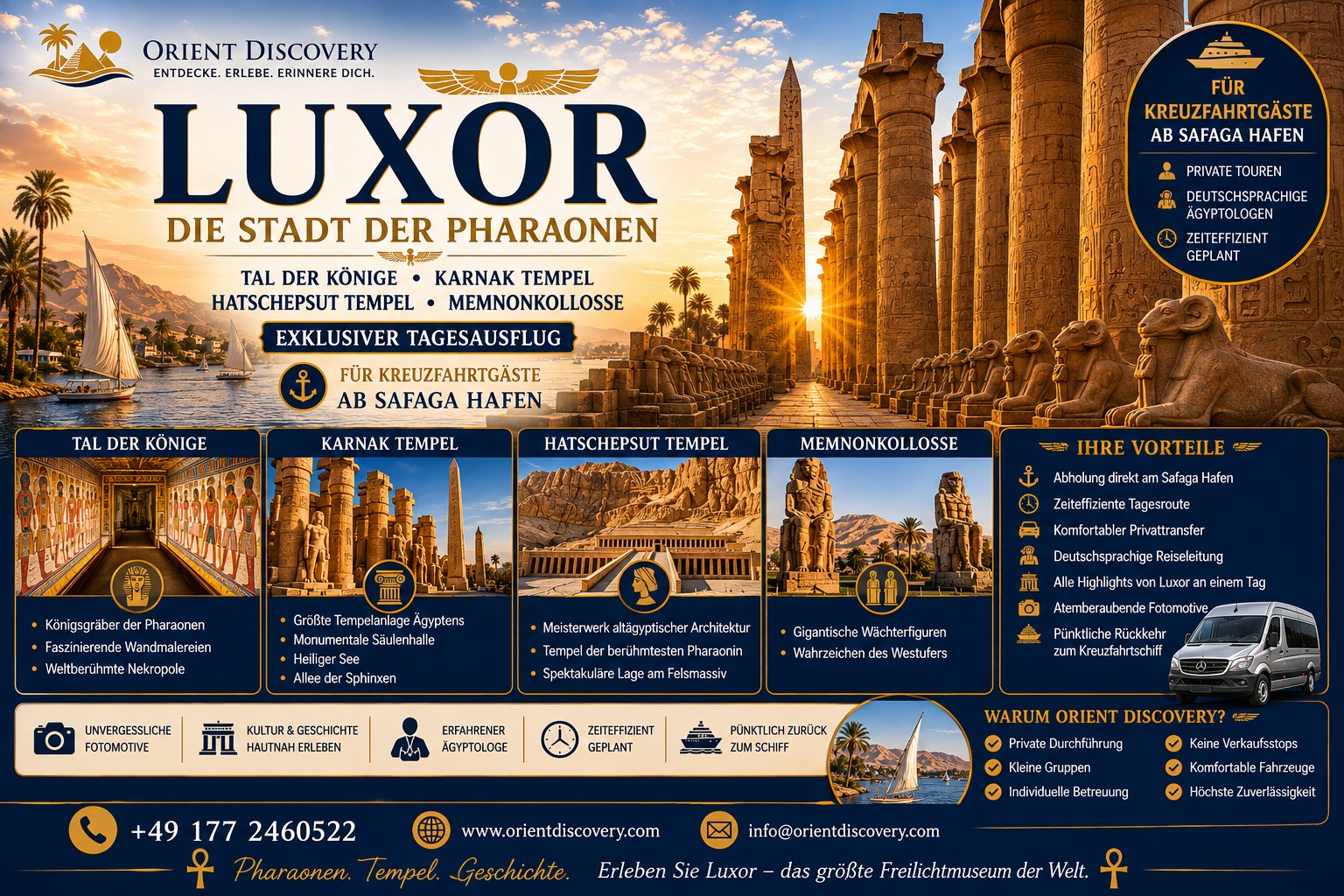 Luxor Tagesausflug ab Safaga Hafen - für Kreuzfahrtgäste