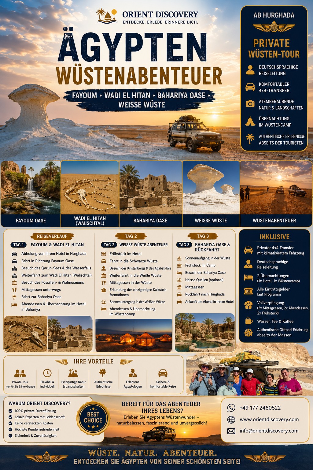  4 Tage / 3 Nächte Wüstentour Ägypten: Fayoum, Wadi El-Hitan, Bahariya-Oase & Weiße Wüste - Photo 2