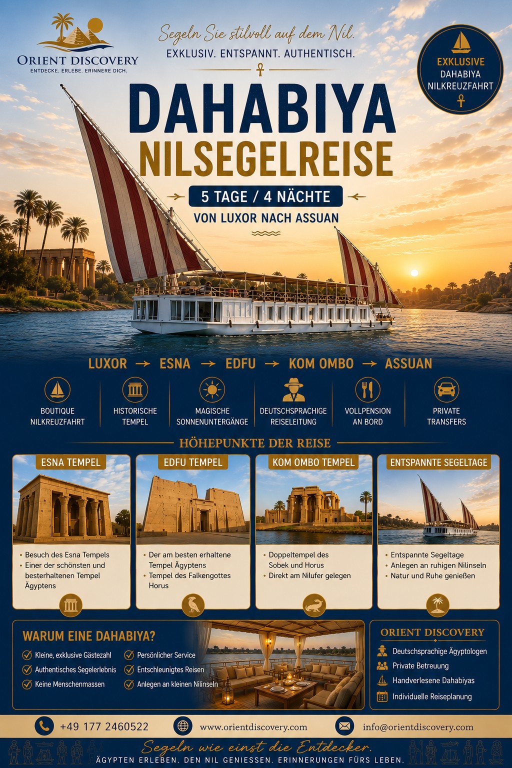 Dahabiya Segeln auf dem Nil 5 Tage /4 Nächte - Luxor bis Assuan - Photo 2
